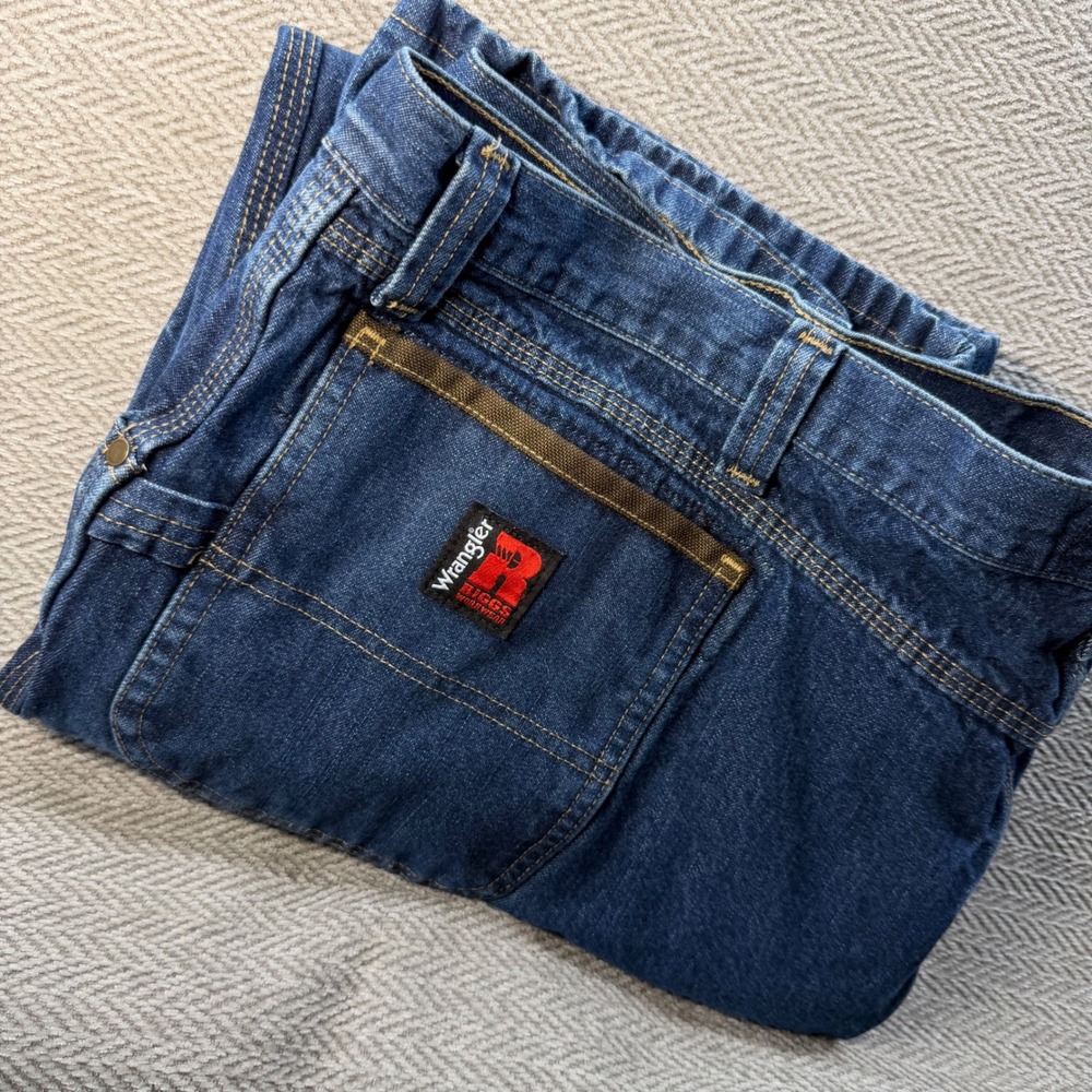 Wrangler Riggs Workwear Jeans 50x30 Blue Cotton Carpenter Utility Work Pants